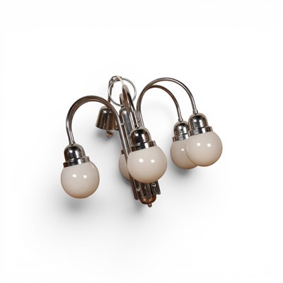 Lot 594 - A mid-century chandelier with a polished...