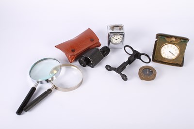 Lot 685 - A HAC alarm clock with a leather case travel...