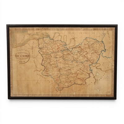 Lot 255 - A 19th century French hand coloured map