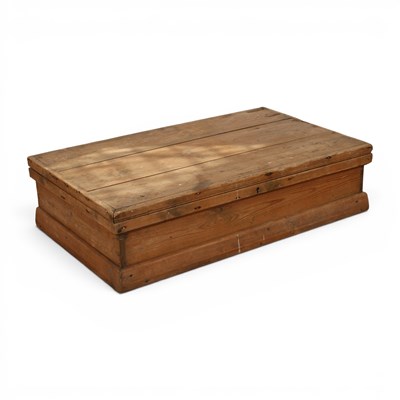 Lot 530 - A antique pine lead worker's tool chest with...