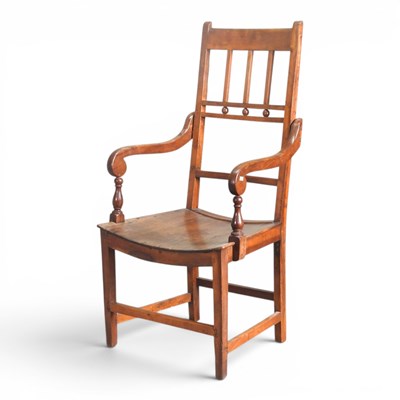 Lot 220 - A 19th century fruitwood Mendlesham style high...