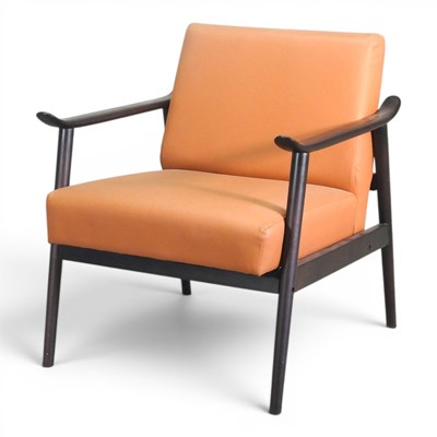 Lot 58 - A Lola Accent Chair, tan upholstered, on...