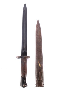 Lot 72 - A World War I, M1904 bayonet, in a leather...