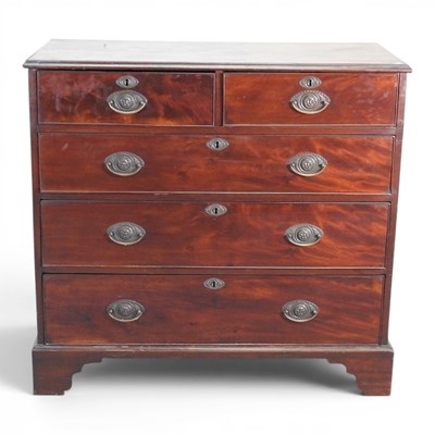 Lot 329 - A George III mahogany chest, on bracket feet