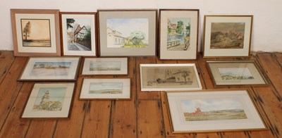 Lot 383 - A collection of pictures, including a Norfolk...