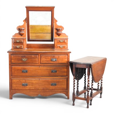 Lot 504 - An Edwardian dressing chest, together with a...