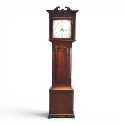 Lot 55 - A 19th century oak cased longcase clock, the...