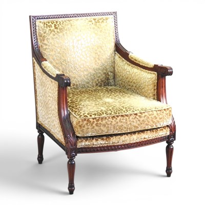 Lot 205 - A Regency style upholstered armchair, on...
