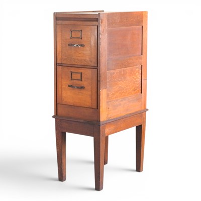 Lot 252 - An early 20th century oak filing cabinet,...