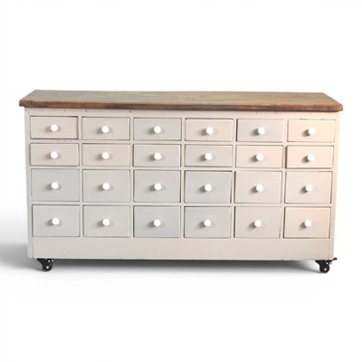 Lot 12 - A painted haberdashery chest, with a reclaimed...
