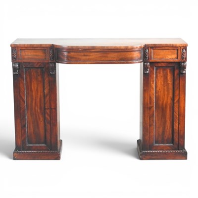 Lot 313 - A 19th century mahogany breakfront sideboard,...