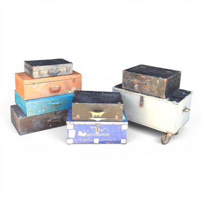 Lot 386 - A collection of wooden workshop boxes, the...