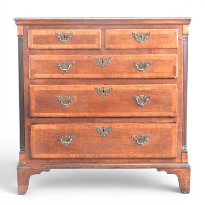 Lot 174 - A George III oak and crossbanded chest of...