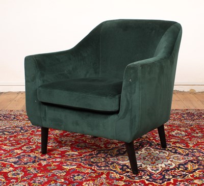 Lot 501 - A modern blue upholstered armchair
