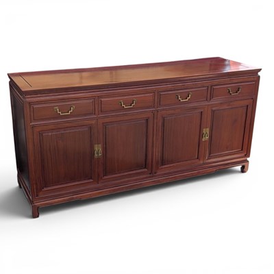 Lot 620 - A Chinese hardwood sideboard, w.168cm