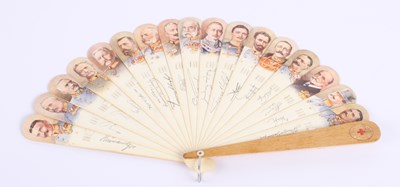 Lot 85 - A World War I hand fan, circa 1916, decorated...