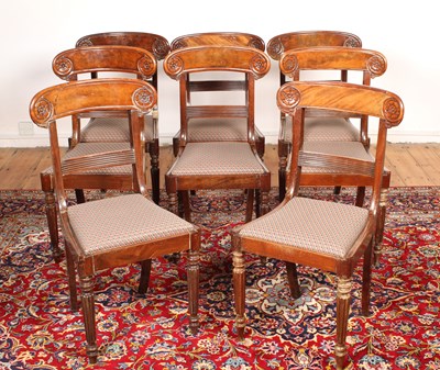Lot 695 - A set of 19th century mahogany bar back dining...