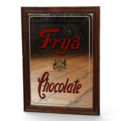 Lot 451 - An original Frys chocolate advertising mirror,...