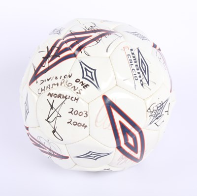 Lot 667 - A football, with signatures from the Norwich...