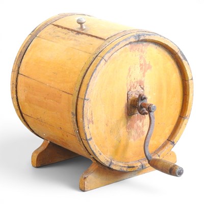 Lot 80 - A vintage wooden butter churn