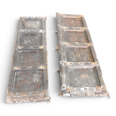 Lot 295 - A pair of Eastern hardwood shutters, each 144...