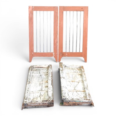 Lot 637 - A pair of painted wooden shutters, together...