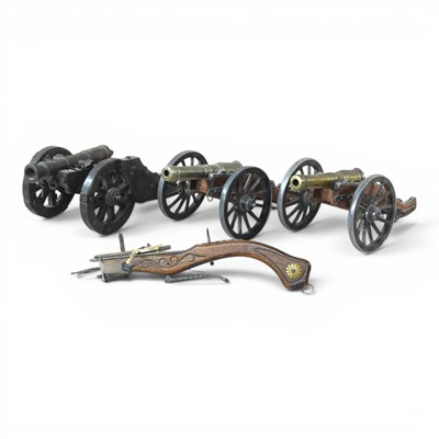 Lot 164 - A collection of model canons, together with a...