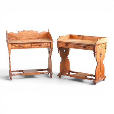 Lot 551 - A near pair of Victorian style pitch pine...