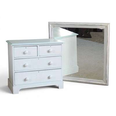 Lot 253 - A painted chest of drawers, together with...