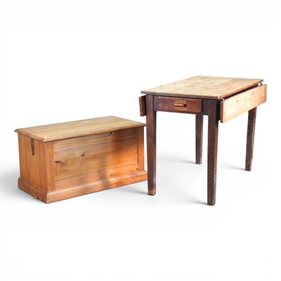 Lot 561 - A pine kitchen table, by Lusty, 106cm wide...