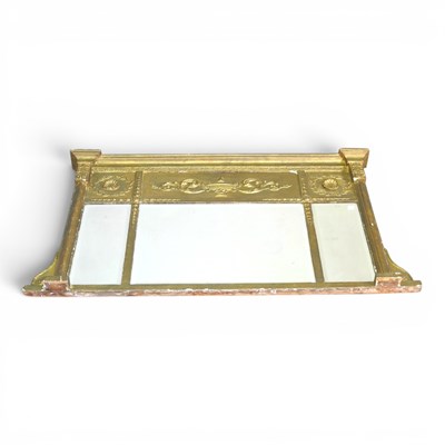 Lot 116 - A 19th century gilt gesso triple plate...