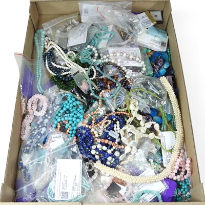 Lot 103 - A collection of modern silver and gem set...