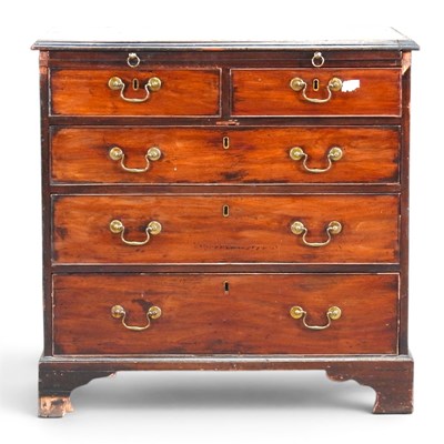 Lot 288 - A George III mahogany chest, with a brushing...