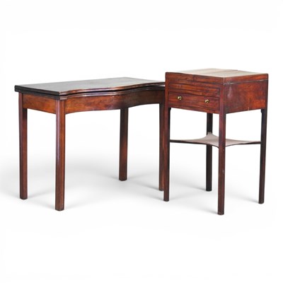 Lot 790 - A George III mahogany serpentine folding tea...