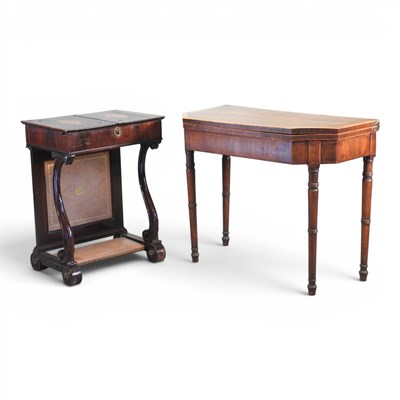 Lot 544 - A Regency mahogany folding tea table, 92cm...