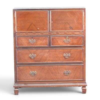 Lot 650 - A 1920s cabinet, with drawers below
