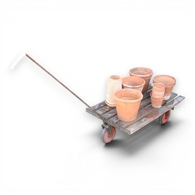 Lot 545 - A vintage garden trolley, together with a...