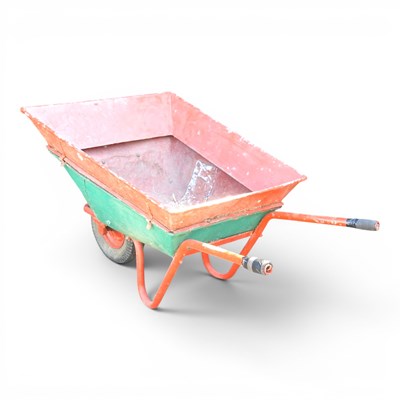 Lot 299 - A vintage painted wooden wheelbarrow
