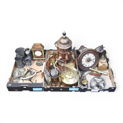Lot 493 - A 19th century alarm clock, together with a...