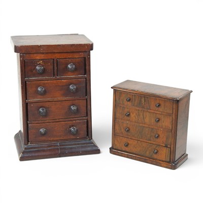 Lot 224 - A 19th century mahogany apprentice chest, 20cm...