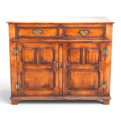 Lot 636 - An 18th century style oak dresser base,...