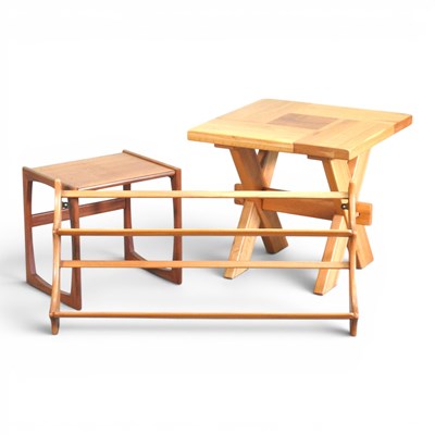 Lot 249 - An Ercol light elm plate rack, together with a...