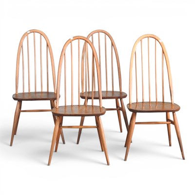 Lot 480 - A set of four 1970s Ercol Quaker stick back...