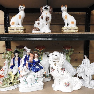 Lot 171 - A collection of 19th century Staffordshire figures