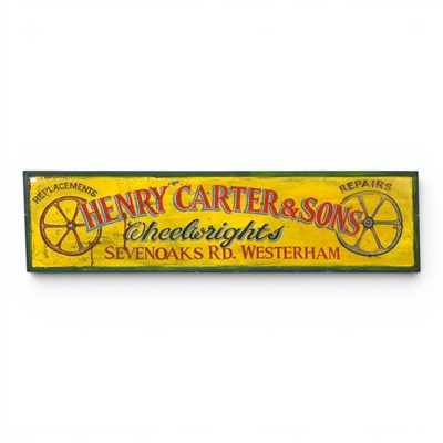 Lot 67 - A painted advertising sign, HENRY CARTER &...
