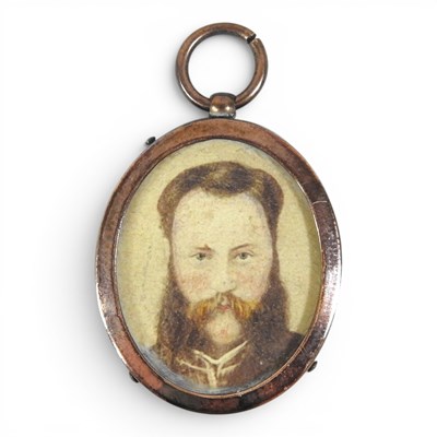 Lot 86 - A 19th century gilt locket, of oval shape,...