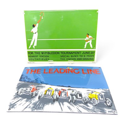 Lot 328 - Two modern advertising signs, The Leading Line...