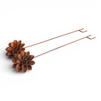 Lot 529 - A large rusted metal garden flower, 142cm high,...