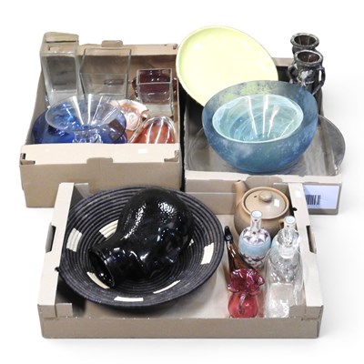 Lot 489 - A collection of coloured glassware, decorative...