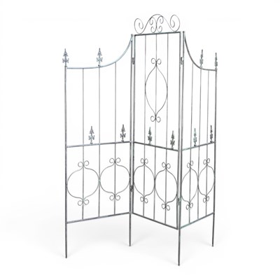 Lot 93 - A metal three-fold garden screen, 180 x 183 cm